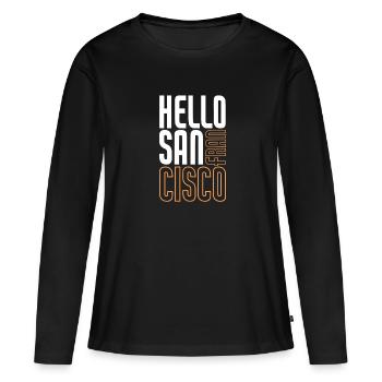 San Francisco - T-shirt manches longues Premium bio Femme - noir - Devant - Julia (174cm)