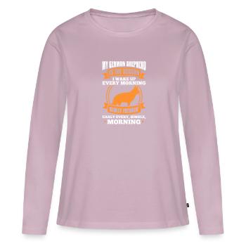 German Shepherd - Women's Premium Organic Long Sleeve Shirt - dusky pink - Front - Julia (174cm)