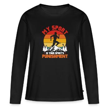 Courir - T-shirt manches longues Premium bio Femme - noir - Devant - Julia (174cm)
