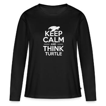 Tortue Tortue Sea Créatures marines Cadeau - T-shirt manches longues Premium bio Femme - noir - Devant - Julia (174cm)