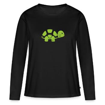 Tortue - T-shirt manches longues Premium bio Femme - noir - Devant - Julia (174cm)