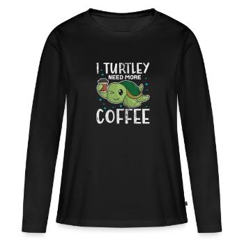 Tortue - T-shirt manches longues Premium bio Femme - noir - Devant - Julia (174cm)