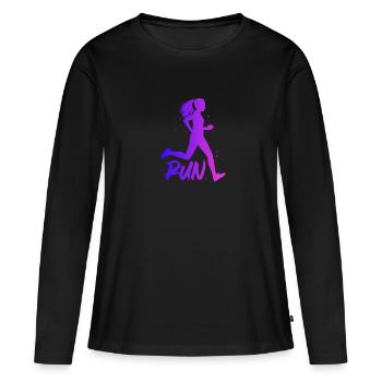 Courir - T-shirt manches longues Premium bio Femme - noir - Devant - Julia (174cm)