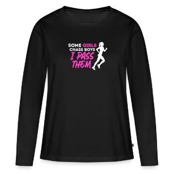 Courir - T-shirt manches longues Premium bio Femme - noir - Devant - Julia (174cm)