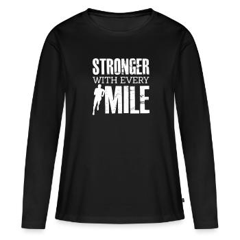 Courir - T-shirt manches longues Premium bio Femme - noir - Devant - Julia (174cm)