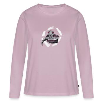 Tortue - T-shirt manches longues Premium bio Femme - rose poudré - Devant - Julia (174cm)