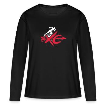 Courir - T-shirt manches longues Premium bio Femme - noir - Devant - Julia (174cm)
