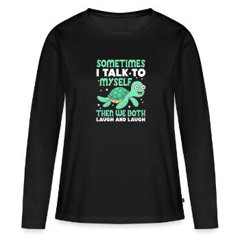 Tortue Tortue Sea Créatures marines Cadeau - T-shirt manches longues Premium bio Femme - noir - Devant - Julia (174cm)