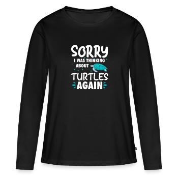 Tortue Tortue Sea Créatures marines Cadeau - T-shirt manches longues Premium bio Femme - noir - Devant - Julia (174cm)