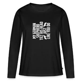 German Shepherd - Women's Premium Organic Long Sleeve Shirt - black - Front - Julia (174cm)