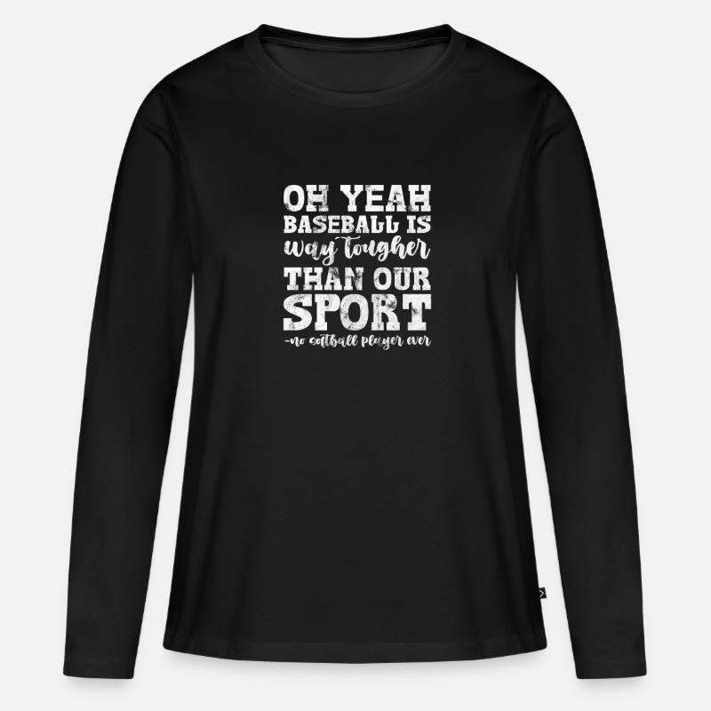 Softball - Frauen Premium Bio Langarmshirt - Schwarz