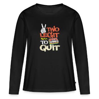 Hip-hop - T-shirt manches longues Premium bio Femme - noir - Devant - Julia (174cm)