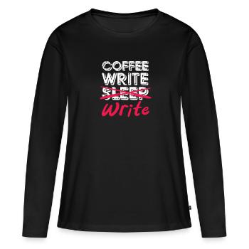 Auteur - T-shirt manches longues Premium bio Femme - noir - Devant - Julia (174cm)