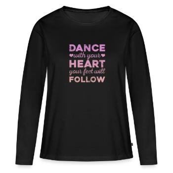 Ballet - T-shirt manches longues Premium bio Femme - noir - Devant - Julia (174cm)