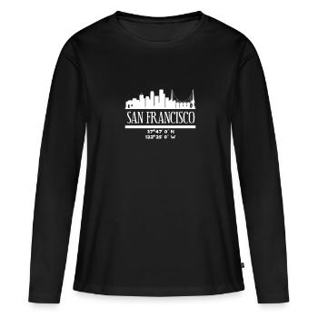 San Francisco - T-shirt manches longues Premium bio Femme - noir - Devant - Julia (174cm)