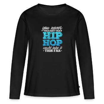 Hip-hop - T-shirt manches longues Premium bio Femme - noir - Devant - Julia (174cm)