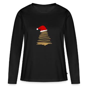 Weihnachtsbaum - Frauen Premium Bio Langarmshirt - Schwarz - Vorne - Julia (174cm)