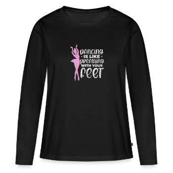 Ballett - Frauen Premium Bio Langarmshirt - Schwarz - Vorne - Julia (174cm)