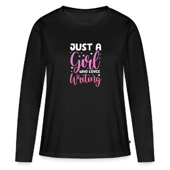 Author - Women's Premium Organic Long Sleeve Shirt - black - Front - Julia (174cm)