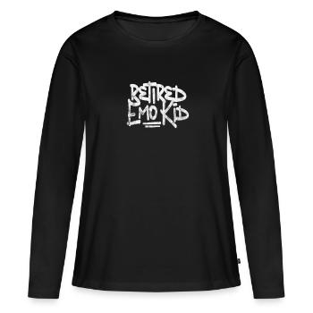 Retraite Emo - T-shirt manches longues Premium bio Femme - noir - Devant - Julia (174cm)