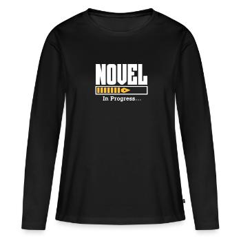 Author - Women's Premium Organic Long Sleeve Shirt - black - Front - Julia (174cm)