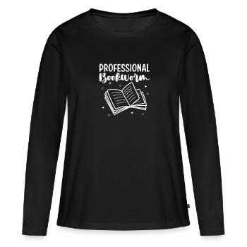 Author - Women's Premium Organic Long Sleeve Shirt - black - Front - Julia (174cm)