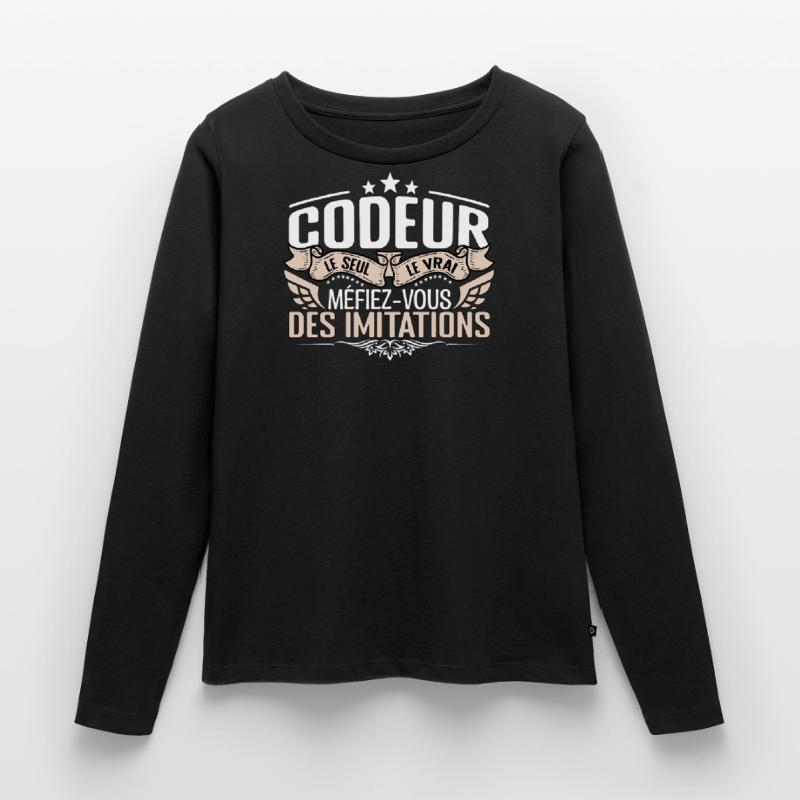 Codeur le seul Codeur le vrai Codeur T-shirt manches longues Premium bio Femme