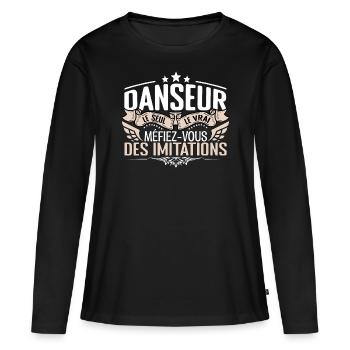 Danseur le seul Danseur le vrai Danseur - T-shirt manches longues Premium bio Femme - noir - Devant - Julia (174cm)