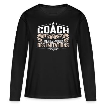Coach le seul Coach le vrai Coach - T-shirt manches longues Premium bio Femme - noir - Devant - Julia (174cm)