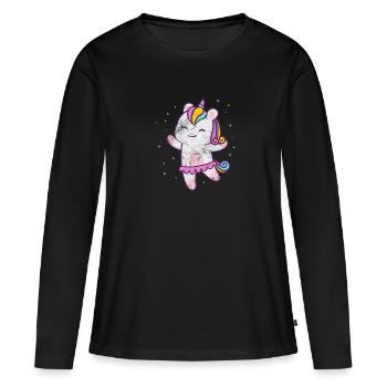 Ballet - T-shirt manches longues Premium bio Femme - noir - Devant - Julia (174cm)