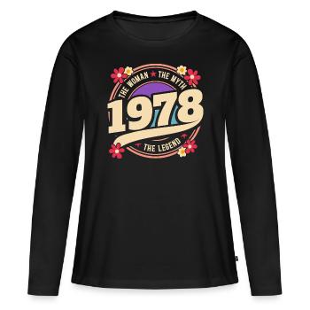 Woman 1978 The Legend 45 Years Anniversary - Women's Premium Organic Long Sleeve Shirt - black - Front - Julia (174cm)
