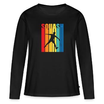Squash - Frauen Premium Bio Langarmshirt - Schwarz - Vorne - Julia (174cm)