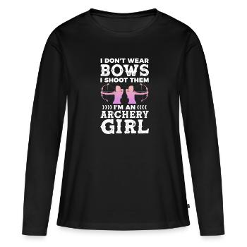 Archerie - T-shirt manches longues Premium bio Femme - noir - Devant - Julia (174cm)