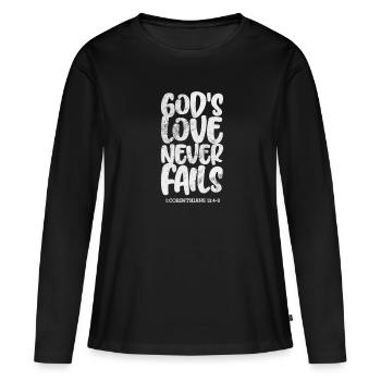 Bible - T-shirt manches longues Premium bio Femme - noir - Devant - Julia (174cm)