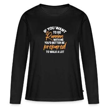 Courir - T-shirt manches longues Premium bio Femme - noir - Devant - Julia (174cm)