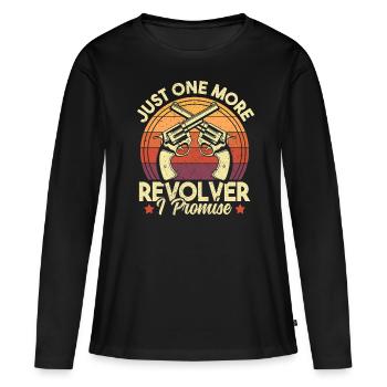 Juste un revolver de plus je promets vintage drôle - T-shirt manches longues Premium bio Femme - noir - Devant - Julia (174cm)