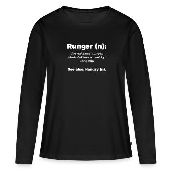 Courir - T-shirt manches longues Premium bio Femme - noir - Devant - Julia (174cm)