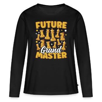 Future Grandmaster Chess Player Cute Chess Pieces - Women's Premium Organic Long Sleeve Shirt - black - Front - Julia (174cm)