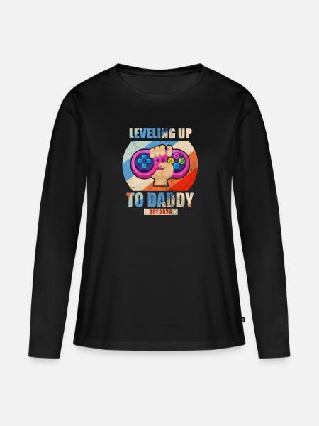 Schwangerschaft - Frauen Premium Bio Langarmshirt - Schwarz