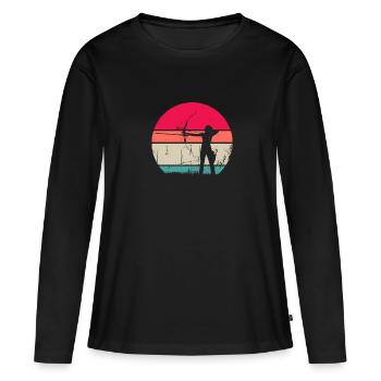 Archerie - T-shirt manches longues Premium bio Femme - noir - Devant - Julia (174cm)