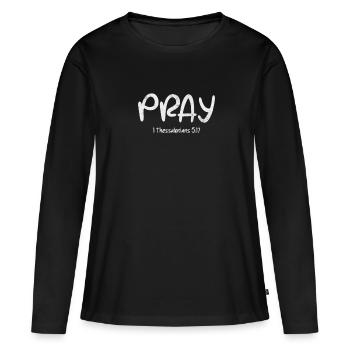 Bible - T-shirt manches longues Premium bio Femme - noir - Devant - Julia (174cm)
