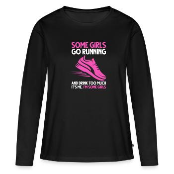 Courir - T-shirt manches longues Premium bio Femme - noir - Devant - Julia (174cm)