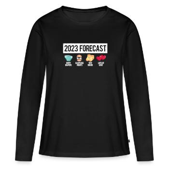 Grossesse - T-shirt manches longues Premium bio Femme - noir - Devant - Julia (174cm)