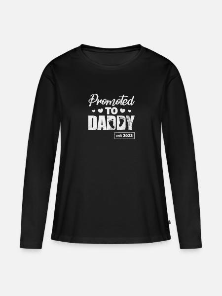 Schwangerschaft - Frauen Premium Bio Langarmshirt - Schwarz