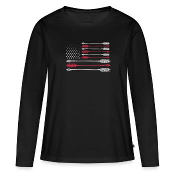 Archerie - T-shirt manches longues Premium bio Femme - noir - Devant - Julia (174cm)