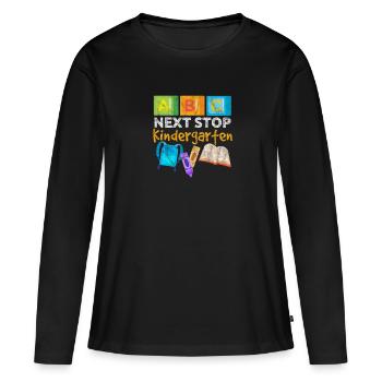 Kindergarten - Frauen Premium Bio Langarmshirt - Schwarz - Vorne - Julia (174cm)