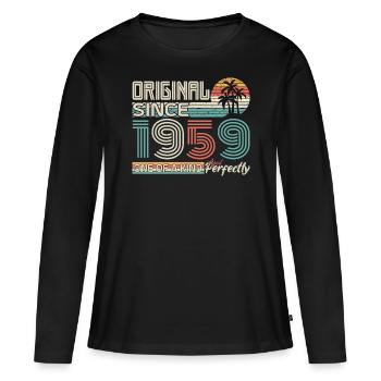 1959 anniversaire 1959 né en 1959 anniversaire - T-shirt manches longues Premium bio Femme - noir - Devant - Julia (174cm)