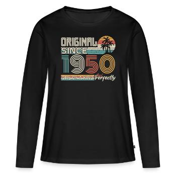 1950 anniversaire 1950 né en 1950 anniversaire - T-shirt manches longues Premium bio Femme - noir - Devant - Julia (174cm)
