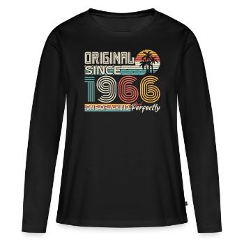1966 anniversaire 1966 né en 1966 anniversaire - T-shirt manches longues Premium bio Femme - noir - Devant - Julia (174cm)