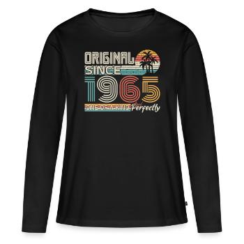 1965 anniversaire 1965 né en 1965 anniversaire - T-shirt manches longues Premium bio Femme - noir - Devant - Julia (174cm)